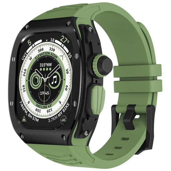 Luxury Designer Metal Case with Rubber Band for Apple Watch Ultra - iCase Stores