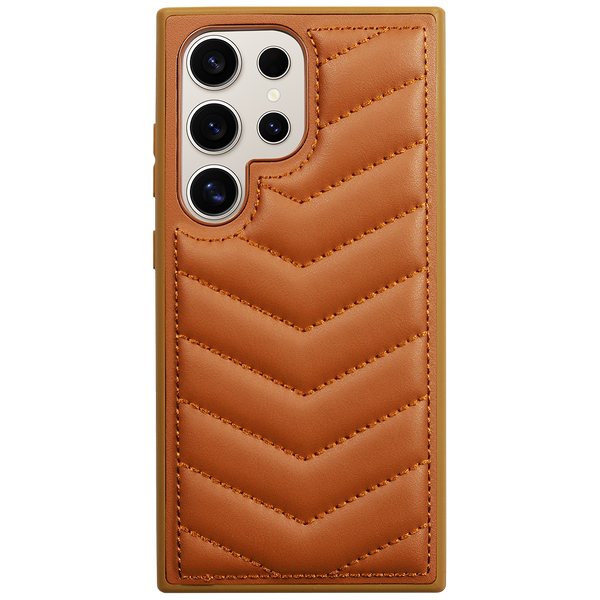 Luxury Stitched Leather Protective Case for Samsung