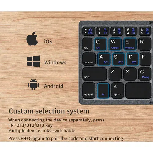 Recci Triple Folding Touch Bluetooth Keyboard - iCase Stores