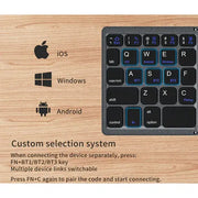 Recci Triple Folding Touch Bluetooth Keyboard