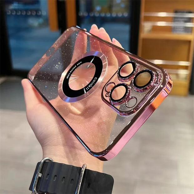 Luxury Glitter Transparent MagSafe Case