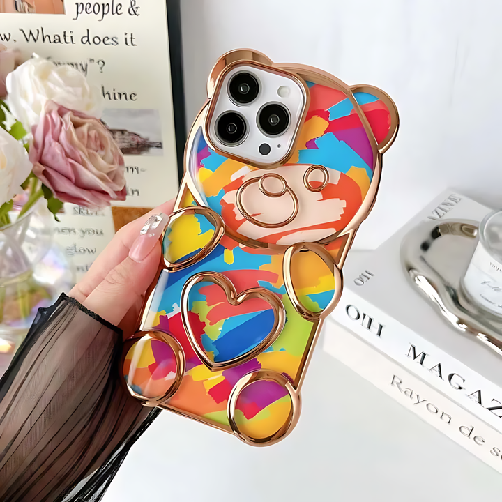 Electroplating Edge Love Heart Bear Case - iCase Stores
