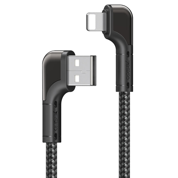 Yesido Dual Right Angle Lightning Data Cable 1.2M