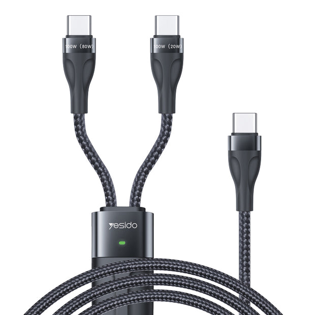 Yesido 2 In 1 Type-C  Fast Charging Cable 100W