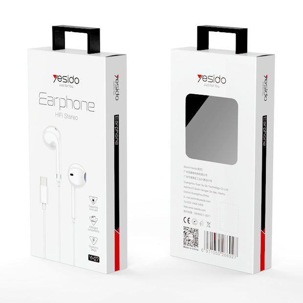 Yesido Wired Earphones Type-C With Microphone