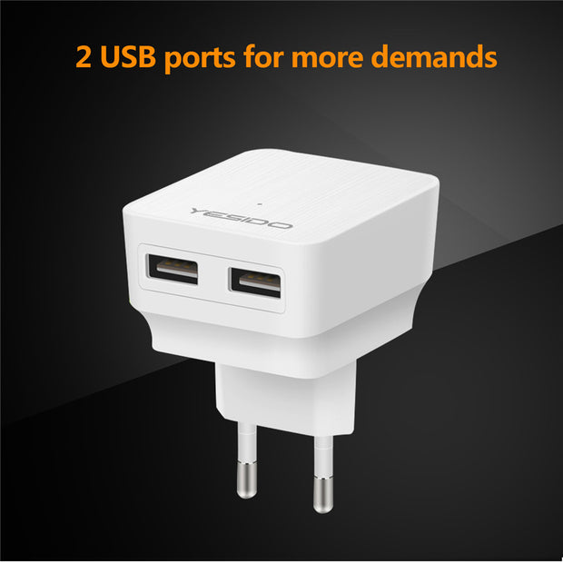 Yesido Travel Charger 2 USB Ports 2.4A - iCase Stores