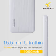 Yesido power Bank With 2 USB 10000mAh