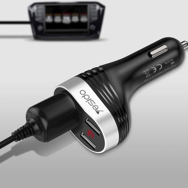 Yesido Smart Car Charger With Cigarette Lighter Port