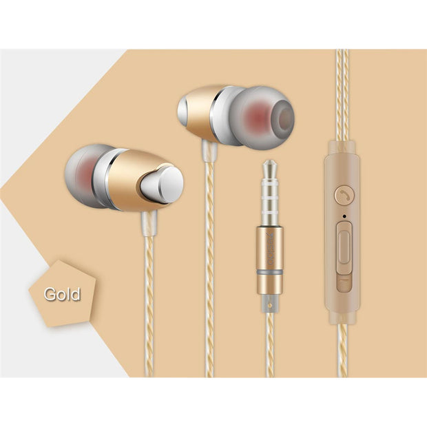 Yesido Metal Personality Earphone Universal Wire Control With Mic