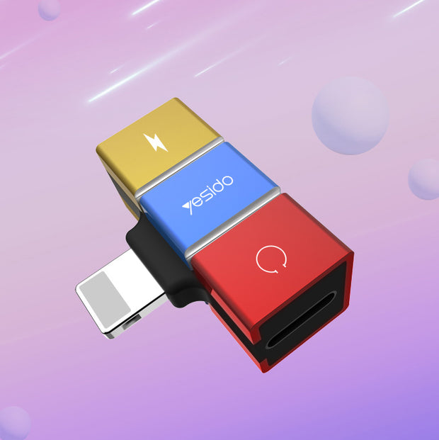 Yesido Lightning To Dual Lightning Audio Adapter Converter