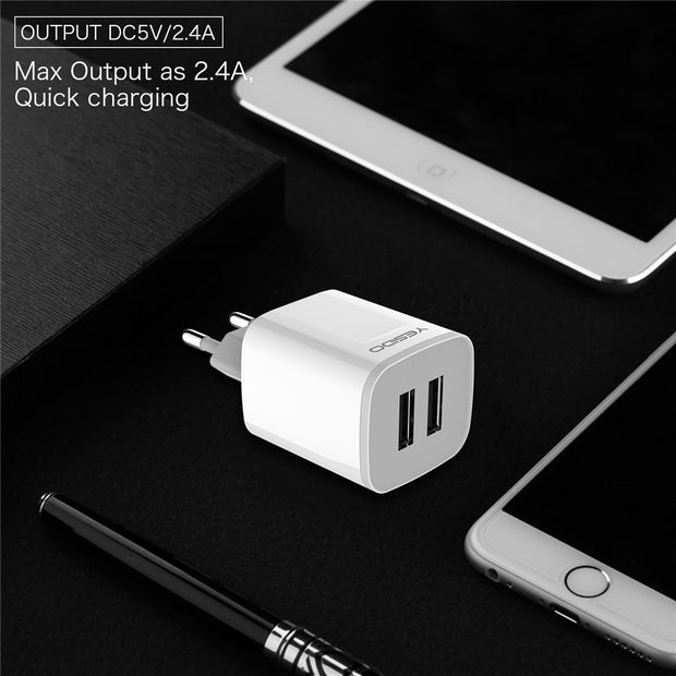 Yesido 2 USB Port Wall Charger 2.4A