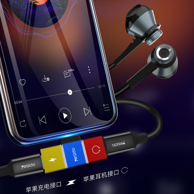 Yesido Lightning To Dual Lightning Audio Adapter Converter