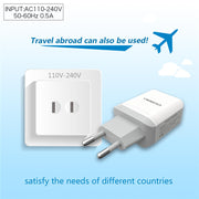 Yesido Travel Charger With 2 USB Port 12W