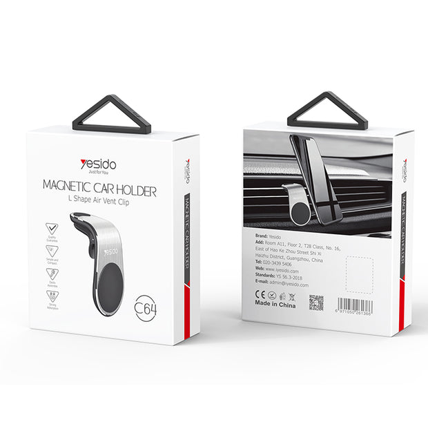 Yesido Magnetic L- Shape Air Vent Clip Car Holder