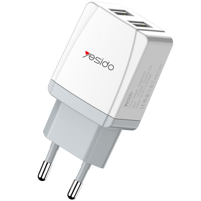 Yesido Travel Fast Charger 2 USB Port 2.4A