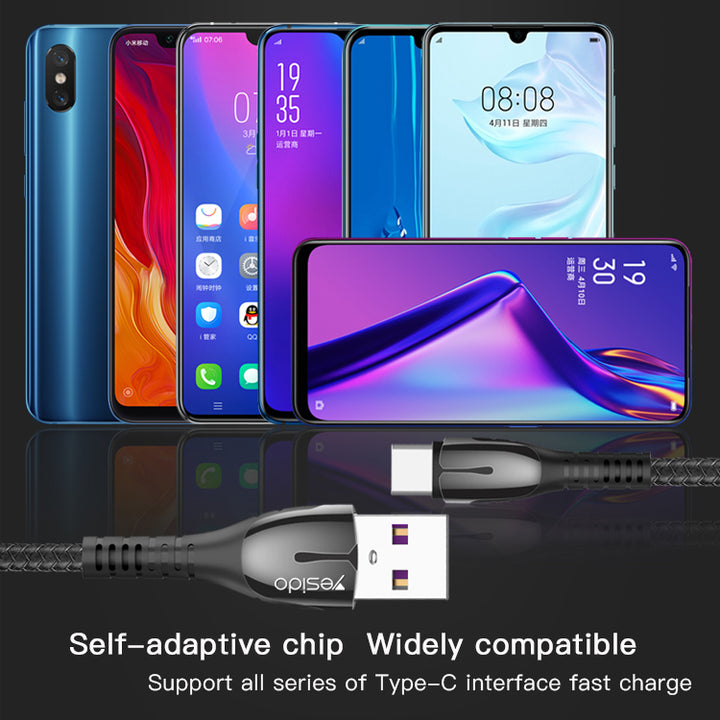 Yesido Super Fast Data Cable USB to Type-C 5A - iCase Stores