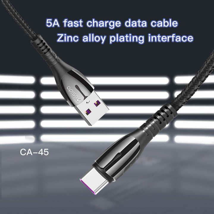 Yesido Super Fast Data Cable USB to Type-C 5A - iCase Stores