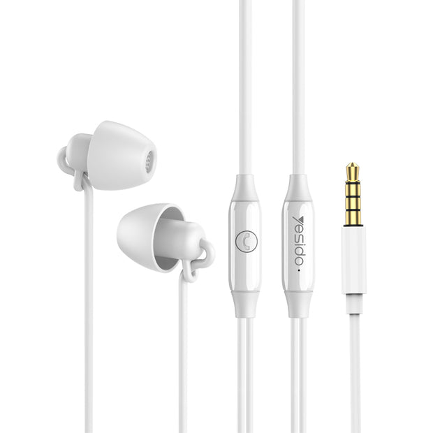 Yesido Silicon Sleep Stereo Earphone With Microphone