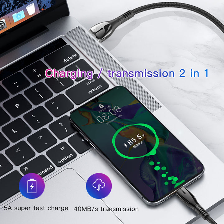 Yesido Super Fast Data Cable USB to Type-C 5A - iCase Stores