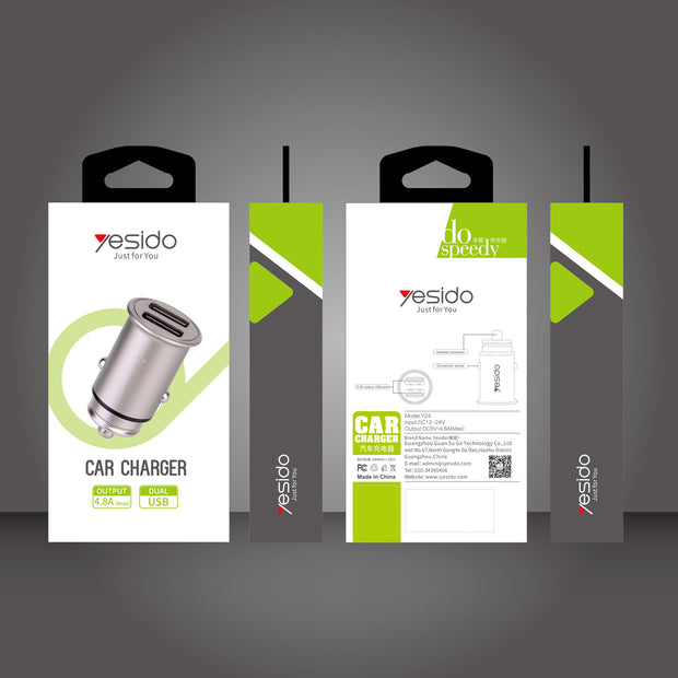 Yesido Mini Dual USB Port Car Charger