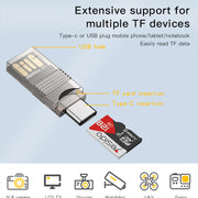 Yesido 2 In 1 Multi Function USB 3.0 Type-C to USB & TF card OTG card Reader adapter