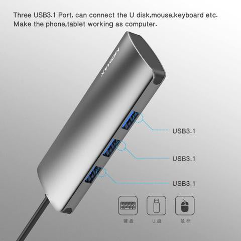 Momax One Link 6-In-1 Type-C Hub