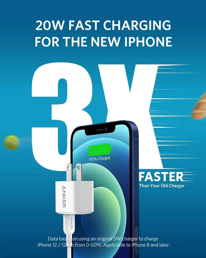 Anker [Upgraded] Nano Charger, 20W PIQ 3.0 Durable Compact Fast Charger, PowerPort III USB-C Charger - iCase Stores