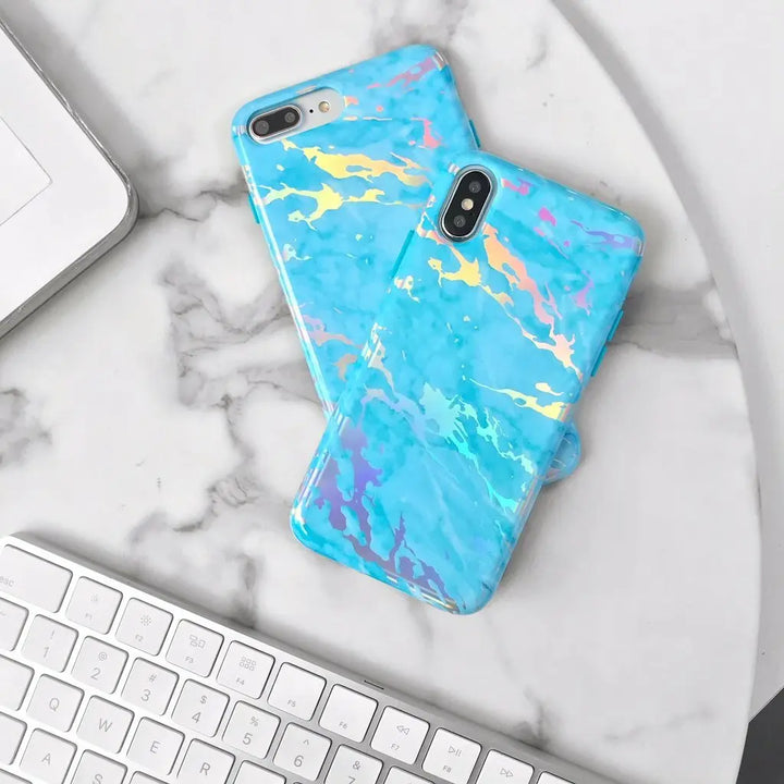 Blue Marble Holo Chrome Case - iCase Stores