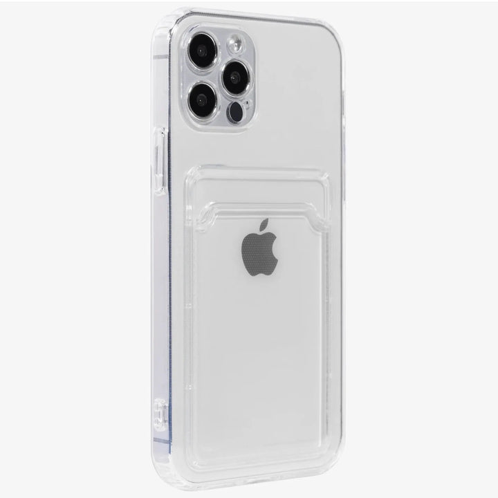 Bumper + Lens Protection + Card Holder Clear iPhone Case - iCase Stores