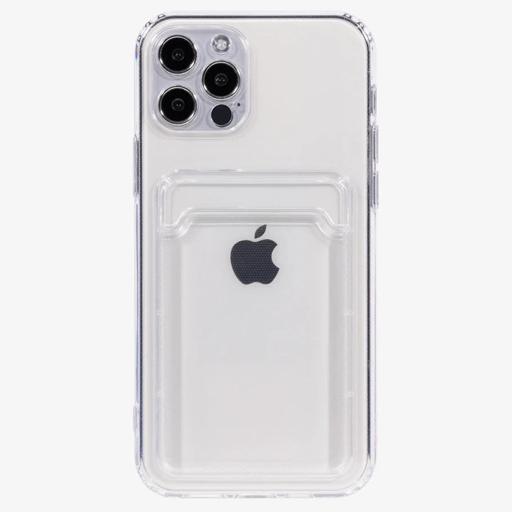 Bumper + Lens Protection + Card Holder Clear iPhone Case - iCase Stores