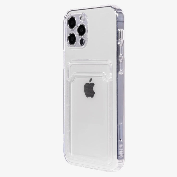 Bumper + Lens Protection + Card Holder Clear iPhone Case - iCase Stores