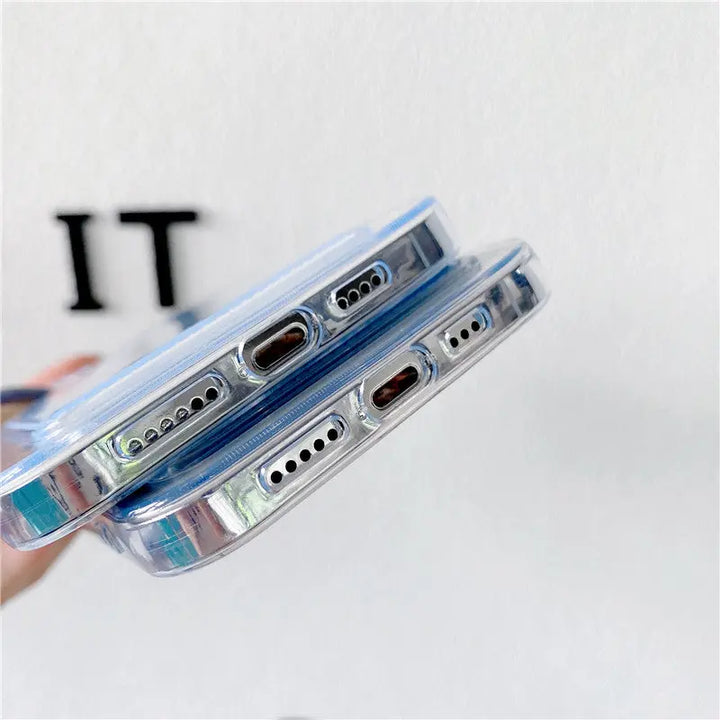 Bumper + Lens Protection + Card Holder Clear iPhone Case - iCase Stores
