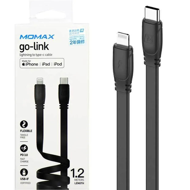 Momax Go-Link Lightning To Type-C Fast Charging Cable 1.2M - iCase Stores