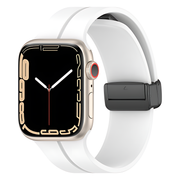 Solid Color Magnetic Buckle Silicone Watch Band For Apple Watch