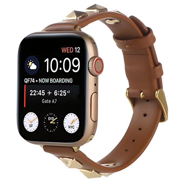 Single Row Riveted Leather Apple Watch Band