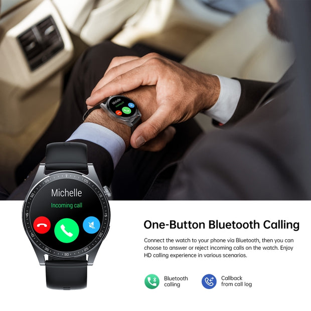 JOYROOM Classic Waterproof IP68 Classic Series Smart Watch (Make/Answer Call) With Leather Straps