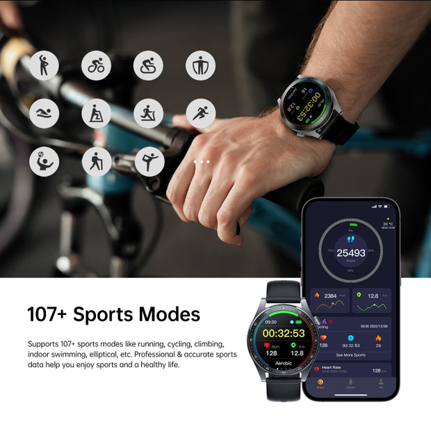 JOYROOM Classic Waterproof IP68 Classic Series Smart Watch (Make/Answer Call) With Leather Straps