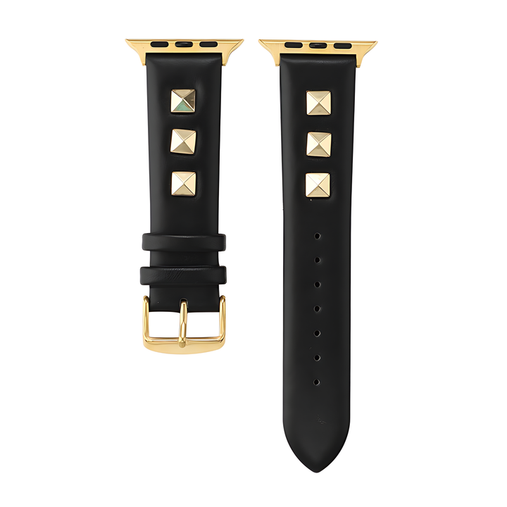 Single Row Riveted Leather Apple Watch Band - iCase Stores
