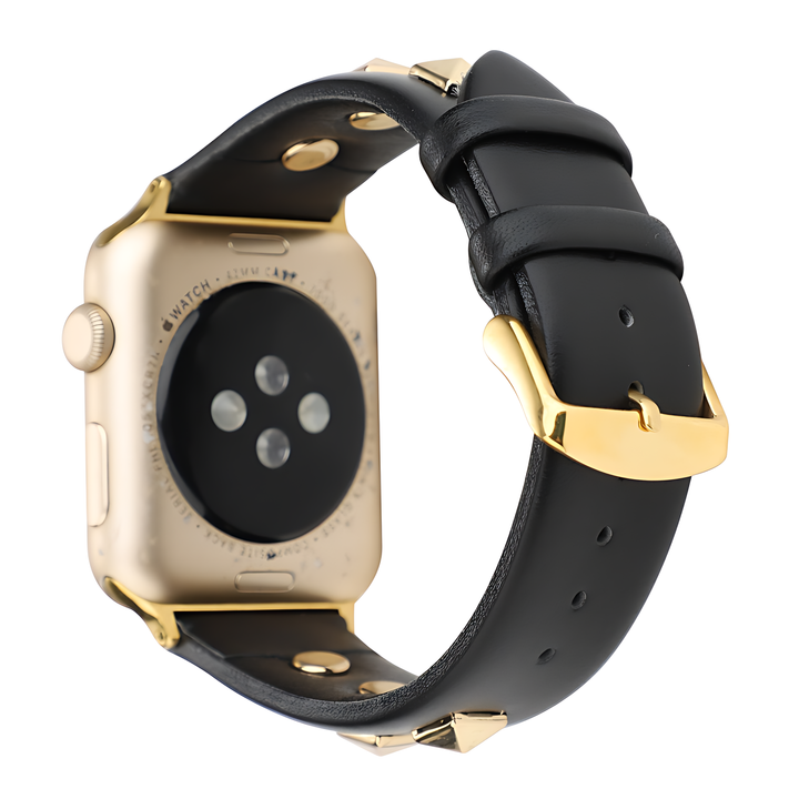 Single Row Riveted Leather Apple Watch Band - iCase Stores