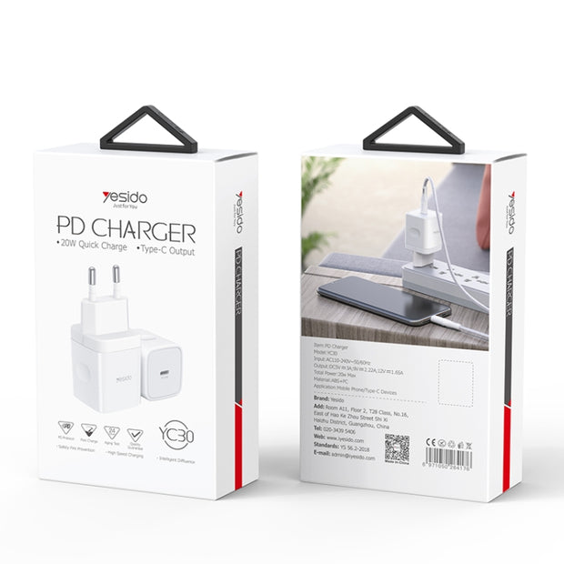 Yesido Type-C Port Mini Travel Fast Charger 20W