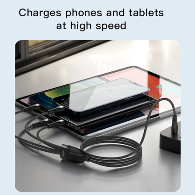 Yesido 4 In 1 Type-C to 4 Ports Charging Cable 4A