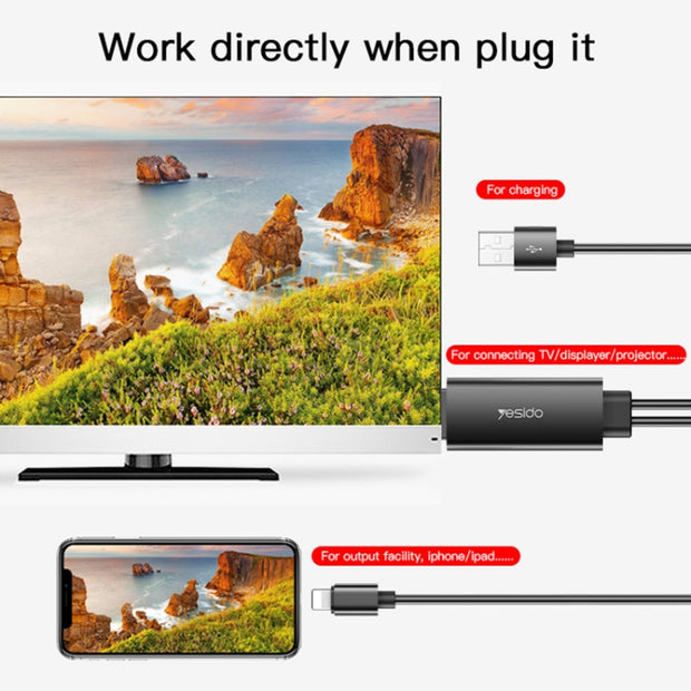 Yesido Lightning to HDMI Adapter 1.8M