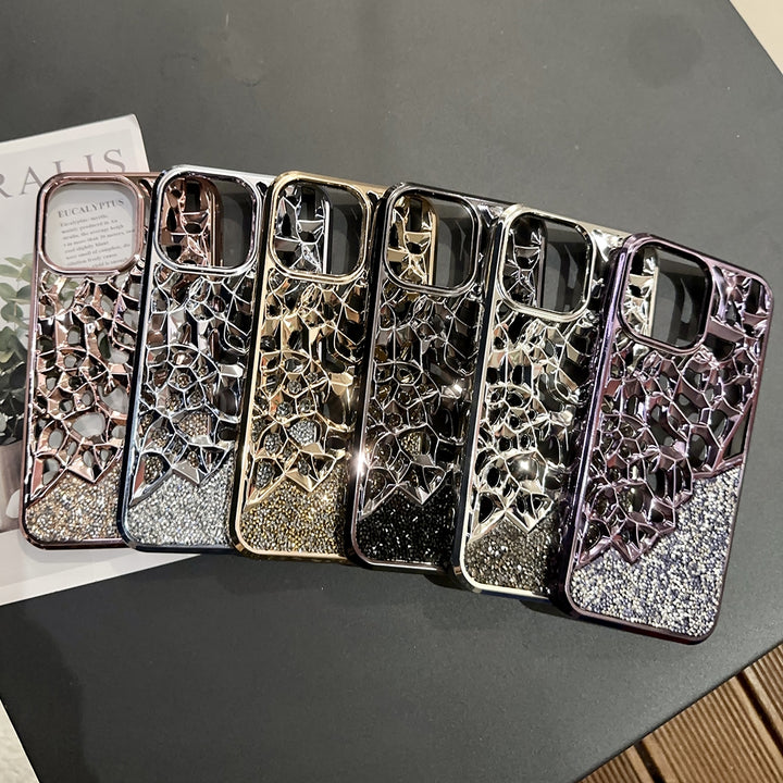 Diamond Hollow Style & Heat Dissipation Electroplated TPU Case - iCase Stores