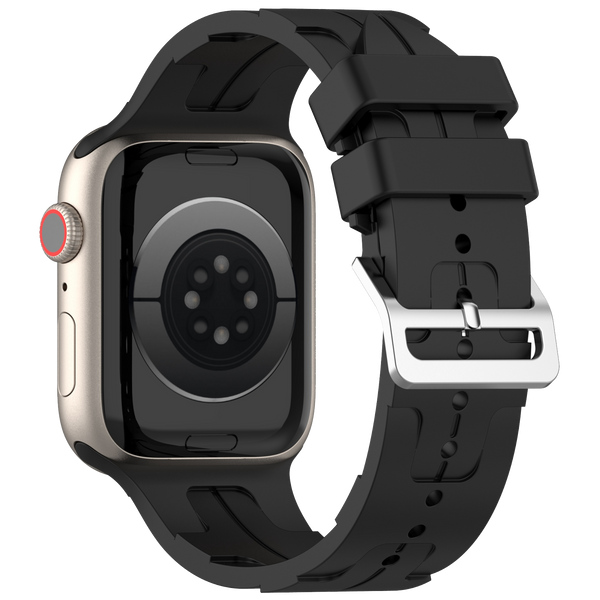 H Texture Silicone Ladder Buckle Band for Apple Watch