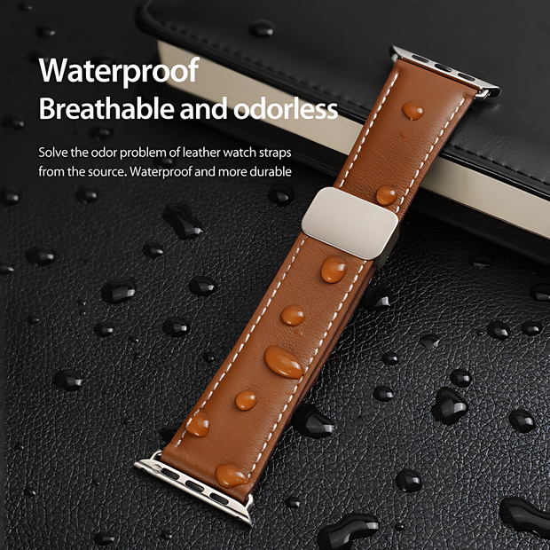 Leather Magnetic Buckle Genuine Band For Apple Watch