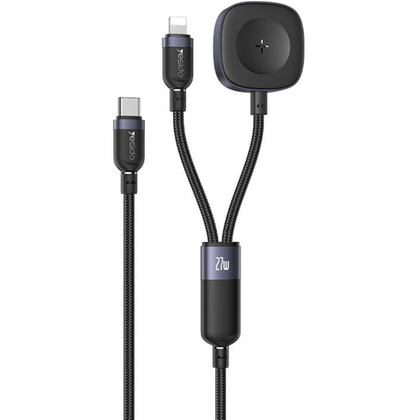 Yesido CA136L 27W 2-in-1 Fast Charging Type-C & Watch Braided Cable