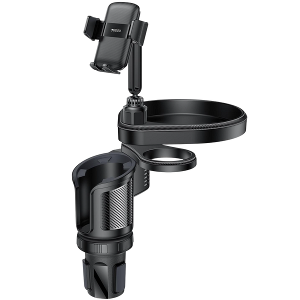 Yesido 4-in-1 Expandable Cup Holder Car Mount with Dual-Ball Rotation