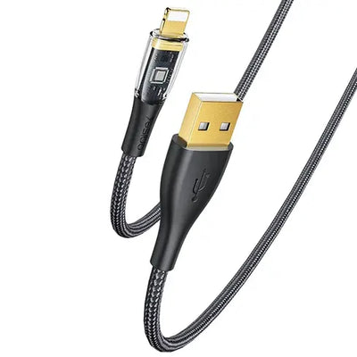 Yesido Transparent Gold Braided Data Cable 1.2M - iCase Stores