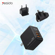 Yesido 3-In-1 Combo Mini Quick Charger 65W - iCase Stores