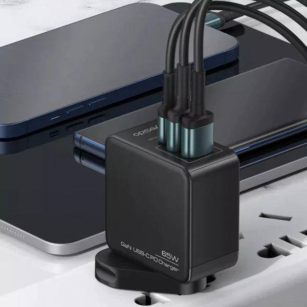 Yesido 3-In-1 Combo Mini Quick Charger 65W